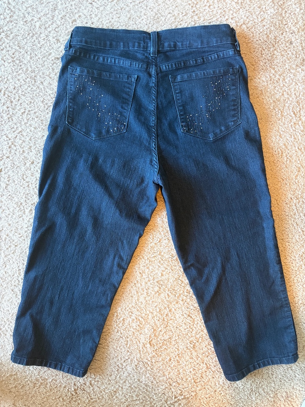 2007 NYDJ Made in USA Y2K Dark Wash Rhinestoned Jeans Women’s Size 10 Stretch